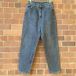 Lee 80's Vintage Union Made  High Rise Tapered Leg Denim Mom Jeans Black 13 med.